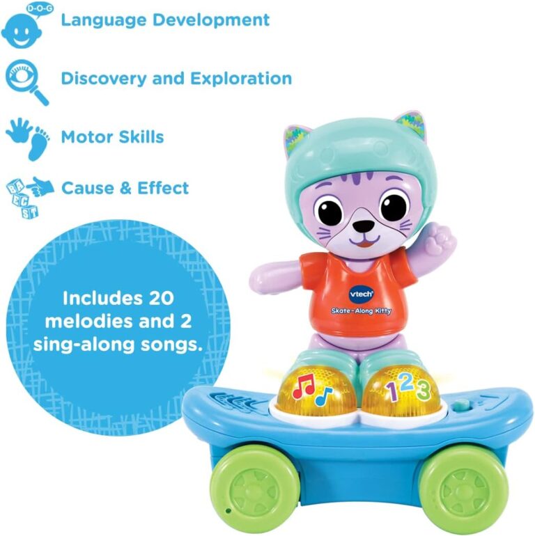 Vtech - Skate-Along Kitty, Interactive Baby Toy with Lights & Music