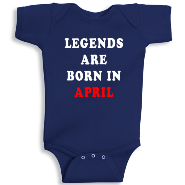 Twinkle Hands Legends Are Born In April Baby Onesie