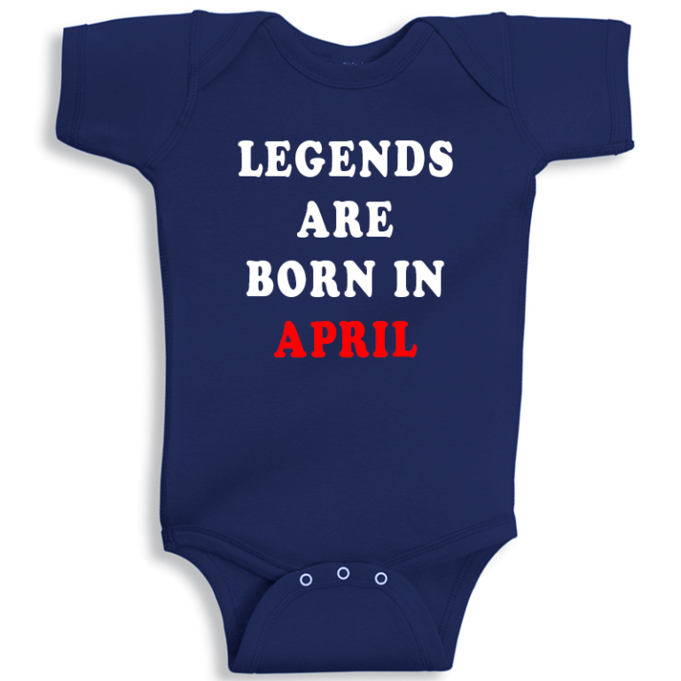 Twinkle Hands Legends Are Born In April Baby Onesie