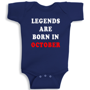 Twinkle Hands Legends Are Born In October Baby Onesie