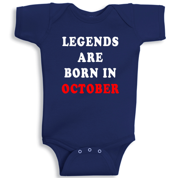 Twinkle Hands Legends Are Born In October Baby Onesie
