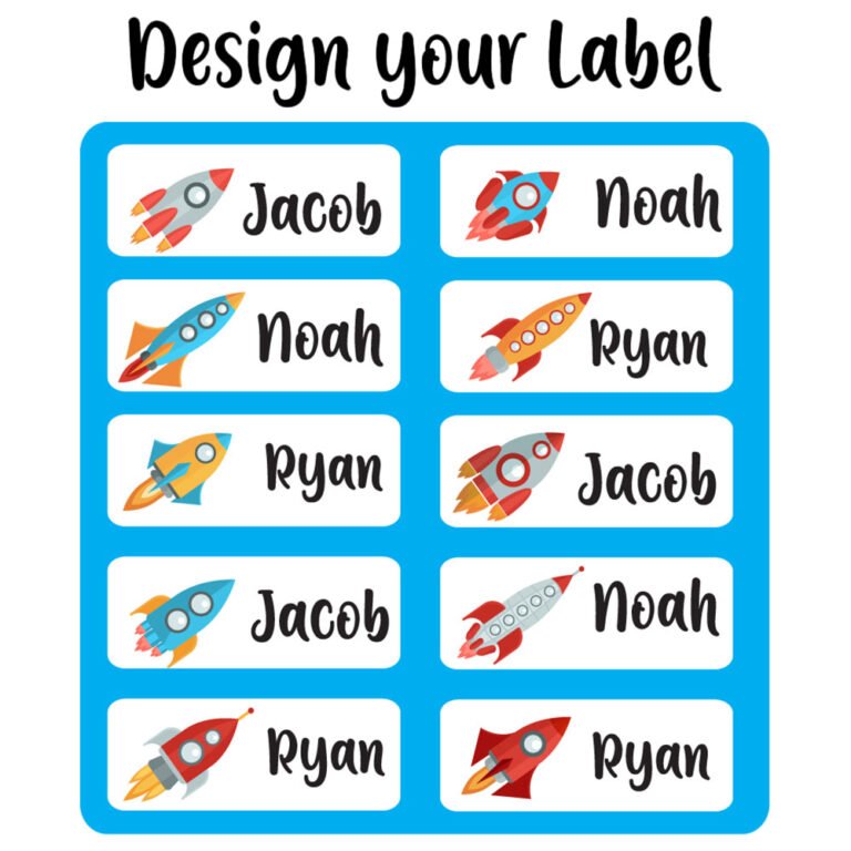 Twinkle Hands - Personalized Clothing Tag Labels - Rockets