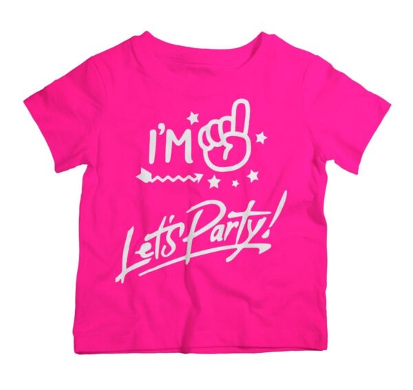 Twinkle Hands – I am One Lets Party – Birthday T-Shirt – Pink