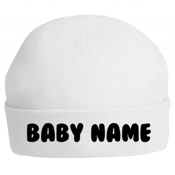 Twinkle Hands – Personalised Baby Cap Beanie – Black font