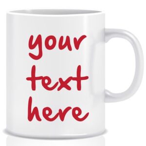 Twinkle Hands – Personalised White Mug – Red Font