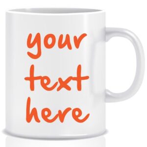 Twinkle Hands – Personalised White Mug – Orange Font