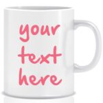 Twinkle Hands – Personalised White Mug – Baby Pink Font