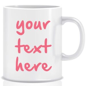 Twinkle Hands – Personalised White Mug – Baby Pink Font