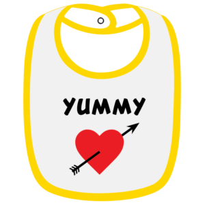Twinkle Hands White/Yellow Yummy Baby Bib