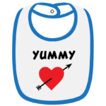 Twinkle Hands White/Blue Yummy Baby Bib