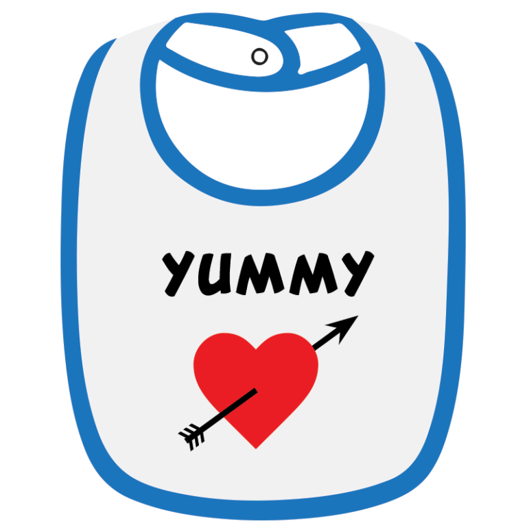Twinkle Hands White/Blue Yummy Baby Bib
