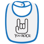 Twinkle Hands White/Blue You Rock Baby Bib