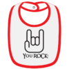 Twinkle Hands White/Red You Rock Baby Bib