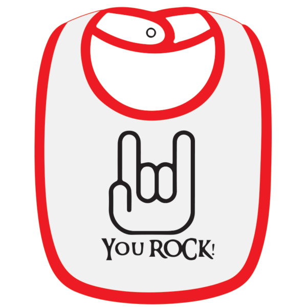 Twinkle Hands White/Red You Rock Baby Bib
