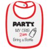 Twinkle Hands White/Red Party My Crib Baby Bib