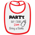 Twinkle Hands White/Red Party My Crib Baby Bib