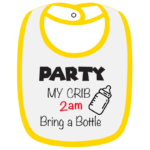 Twinkle Hands White/Yellow Party My Crib Baby Bib