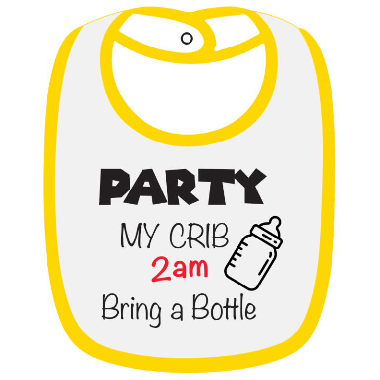 Twinkle Hands White/Yellow Party My Crib Baby Bib