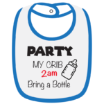 Twinkle Hands White/Blue Party My Crib Baby Bib