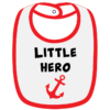 Twinkle Hands White/Red Little Hero Baby Bib