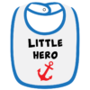 Twinkle Hands White/Blue Little Hero Baby Bib