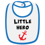 Twinkle Hands White/Blue Little Hero Baby Bib