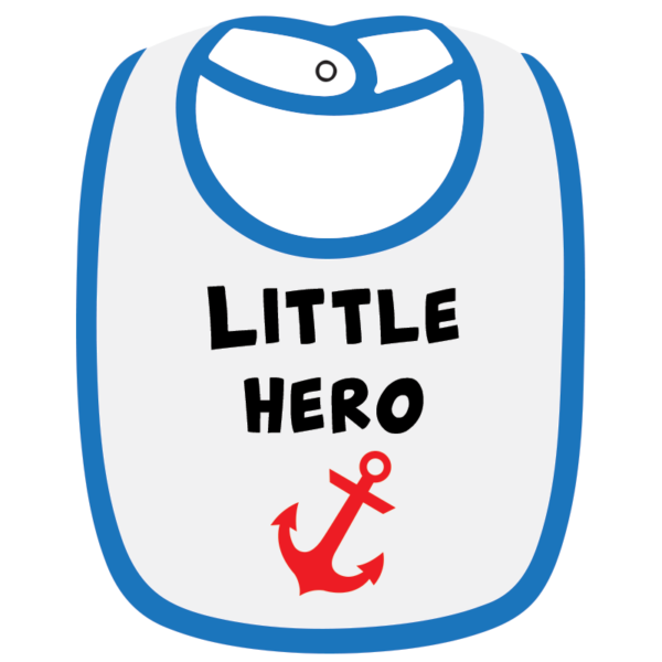 Twinkle Hands White/Blue Little Hero Baby Bib