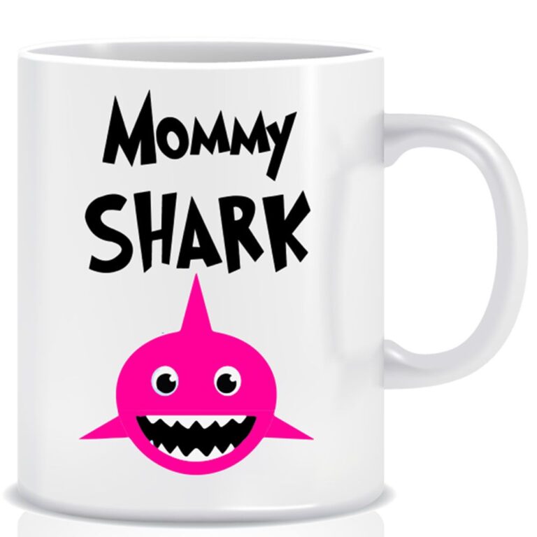 Twinkle Hands - Mommy Shark Mug - White