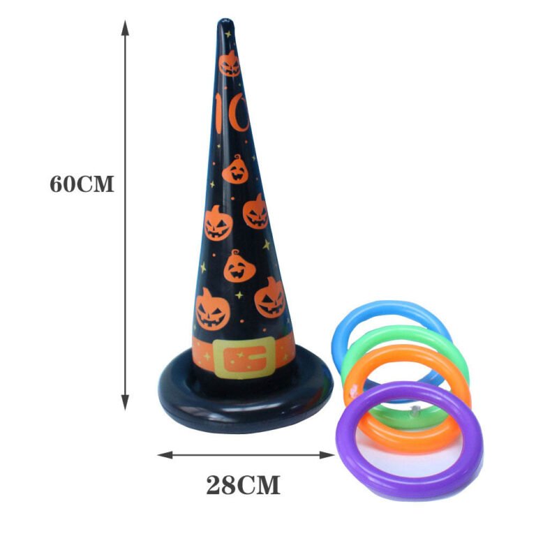 Mad Costumes - Witch Hat Ring Toss Game Halloween Decoration - Black