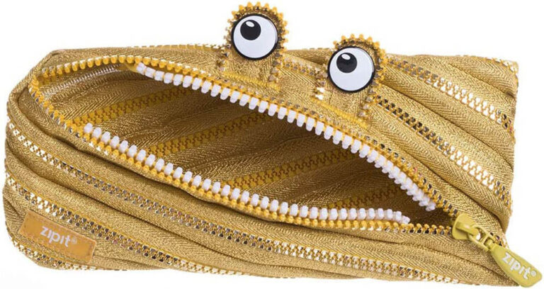 Zipit - Monster Pencil Case Holds Up to 30 Pen - Gold