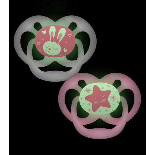 Dr. Browns – Advantage Pacifier Stage 2 Glow in the Dark – Pink (Pack of 2)