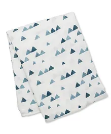 Lulujo - Bamboo Hat & Swaddle Blanket - Navy Triangles