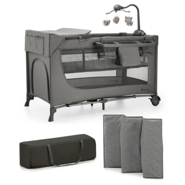 Kinderkraft – Joy 2 Travel Cot With Accessories – Dark Grey