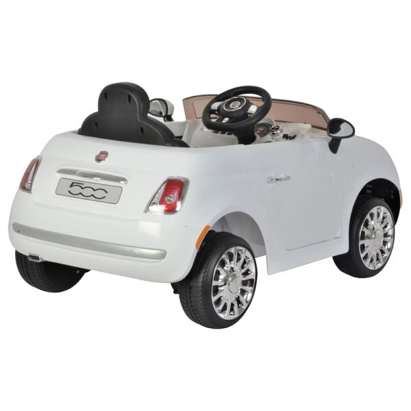 Fiat 500 12V Ride-On Electric Car for Kids – Licensed – White
