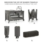 Kinderkraft – Joy 2 Travel Cot With Accessories – Dark Grey