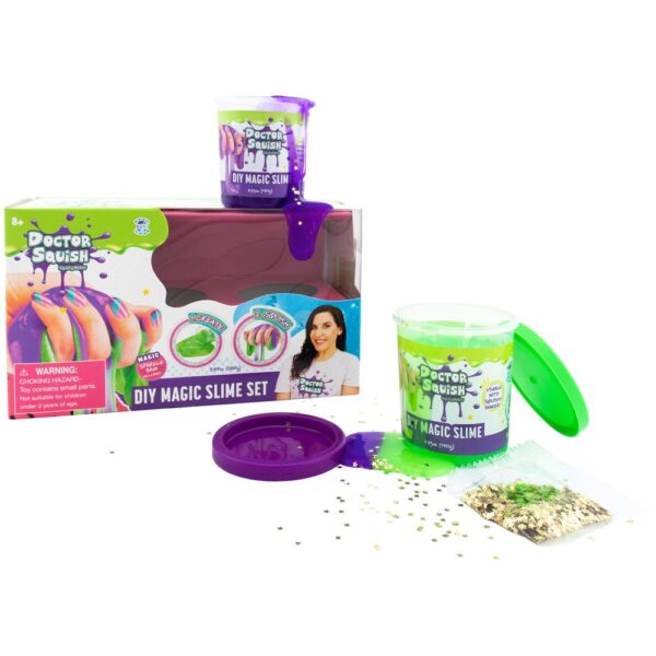 Doctor Squish – Diy Magic Slime Double Set – Green And Purple – 240 Grams
