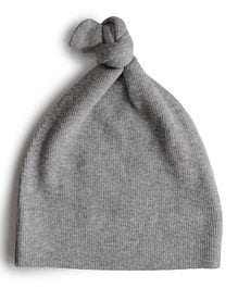 Mushie - Ribbed Baby Beanie Gray Melange