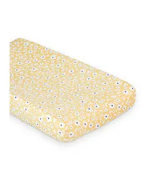 Lulujo - Muslin Change Pad Cover 80 x 40 cm - Yellow Wildflowers
