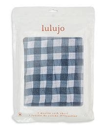 Lulujo - Muslin Crib Sheet 135 x 70 cm - Navy Gingham
