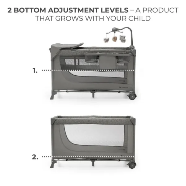 Kinderkraft – Joy 2 Travel Cot With Accessories – Dark Grey