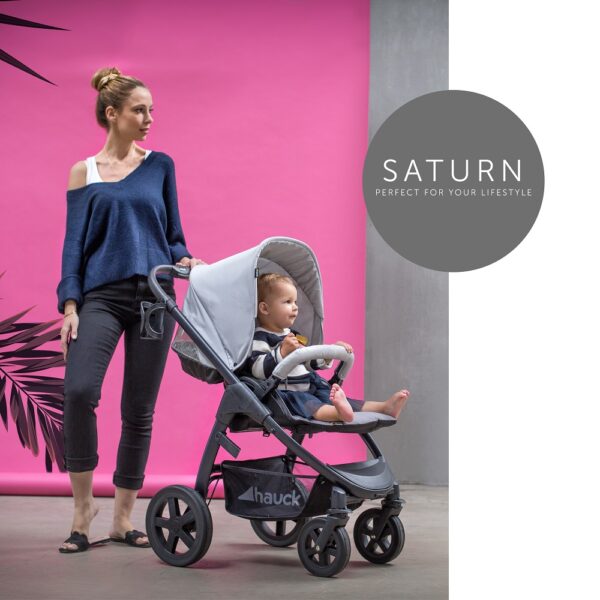 Hauck – Saturn R Stroller Denim Silver with Maxi Cosi Adapters