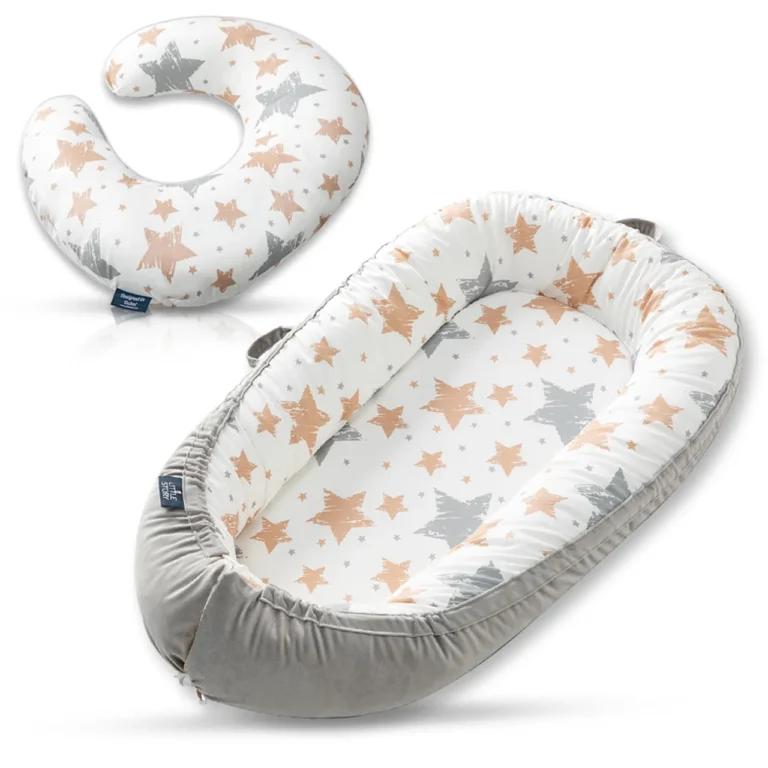 Little Story Fiberfill Lounger Bed with Feeding Pillow - Galaxy