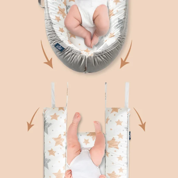 Little Story Fiberfill Lounger Bed with Feeding Pillow – Galaxy