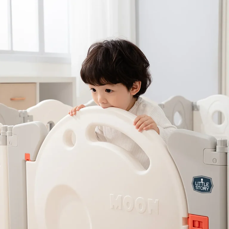 Little Story Space Portable Playpen with Basketball Hoop | Safe & Foldable