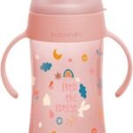 Suavinex Pink Feeding Bottle With Handle Non Spill Spout – +12m