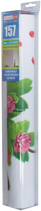 StickieArt Bird On Flower Branch Wall Decal - Medium - 50 x 70 cm