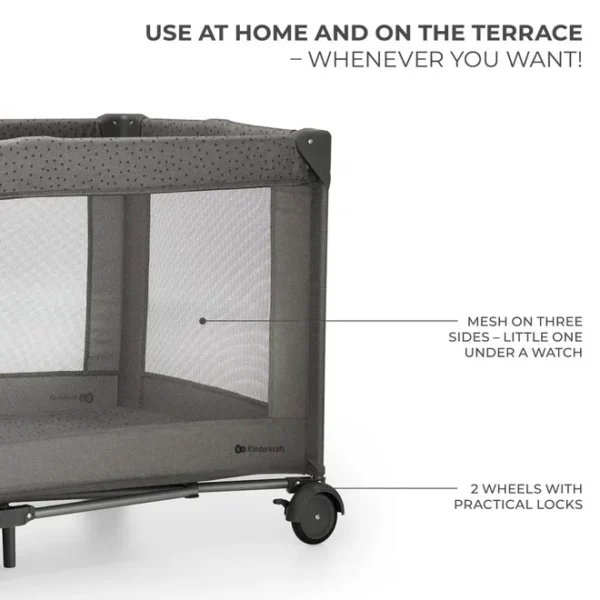 Kinderkraft – Joy 2 Travel Cot With Accessories – Dark Grey