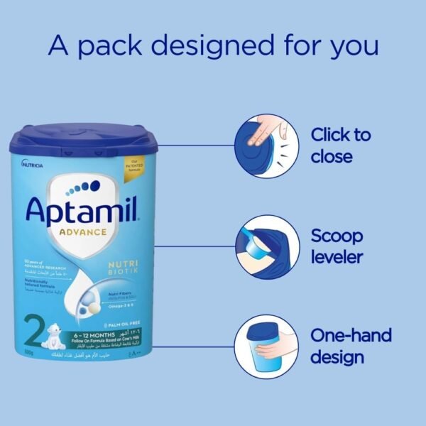 Aptamil advance 2 follow on formula palm oil free 6 12 months 800 g each pack of 6