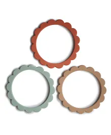 Mushie - Flower Bracelet 3-Pack Berry/Dried Thyme/Natural