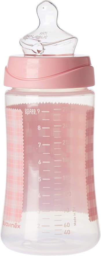 Suavinex - Wide Neck Feeding Bottle PP Anatomical 270ml - Pink